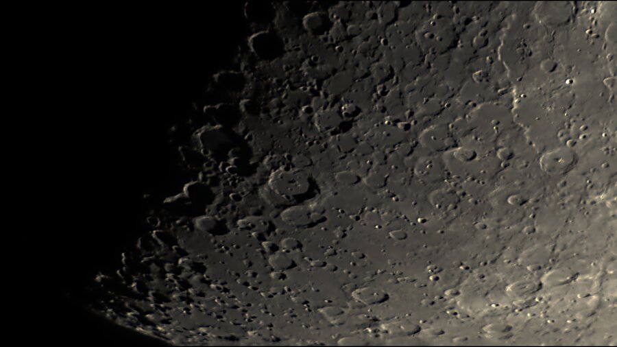 The Moon's southern highlands, stacked and sharpened in Akastroid