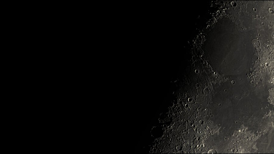 The Moon's terminator, processed in Akastroid
